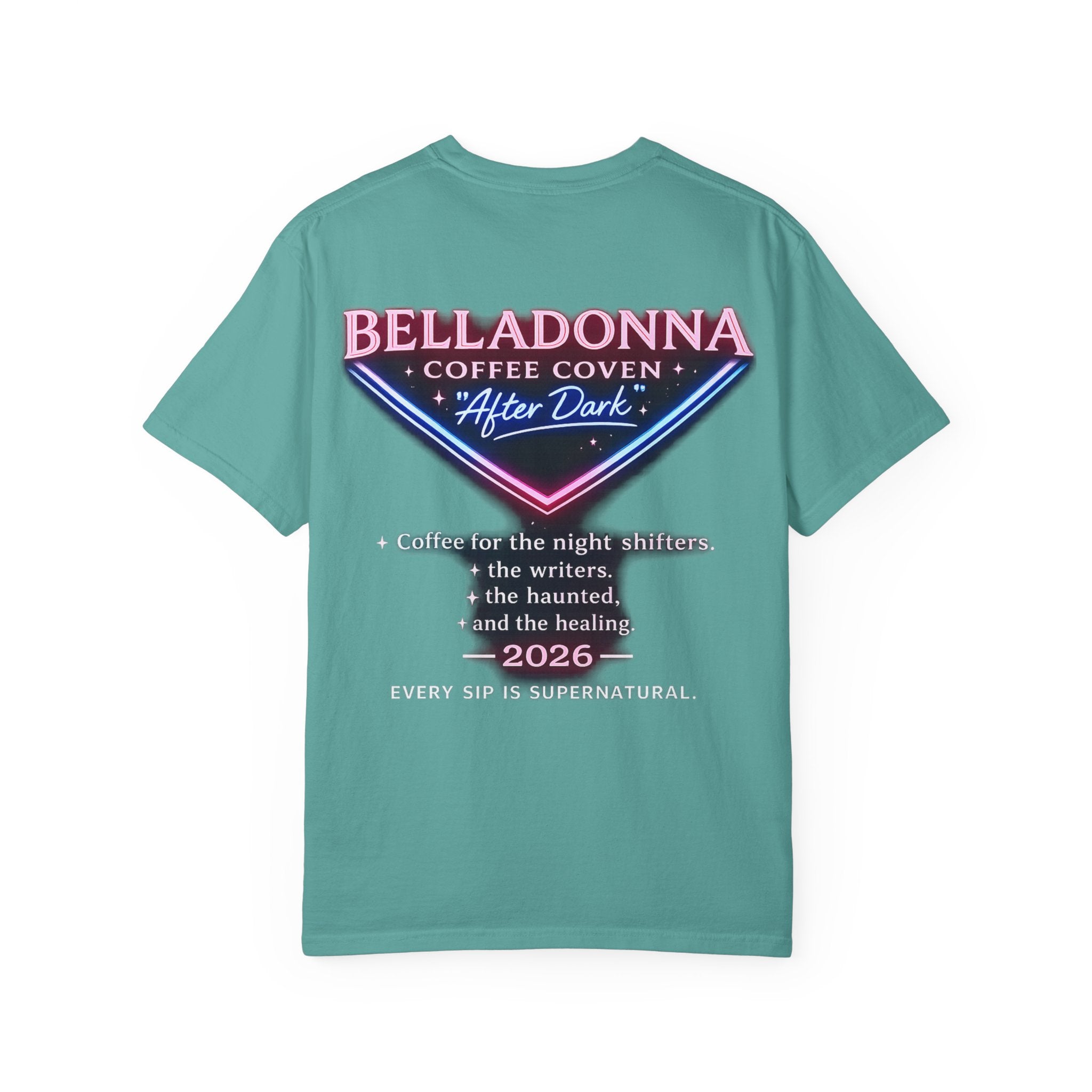 BellaDonna (BD) Coffee Coven "AFTER DARK" Unisex Garment-Dyed T-shirt