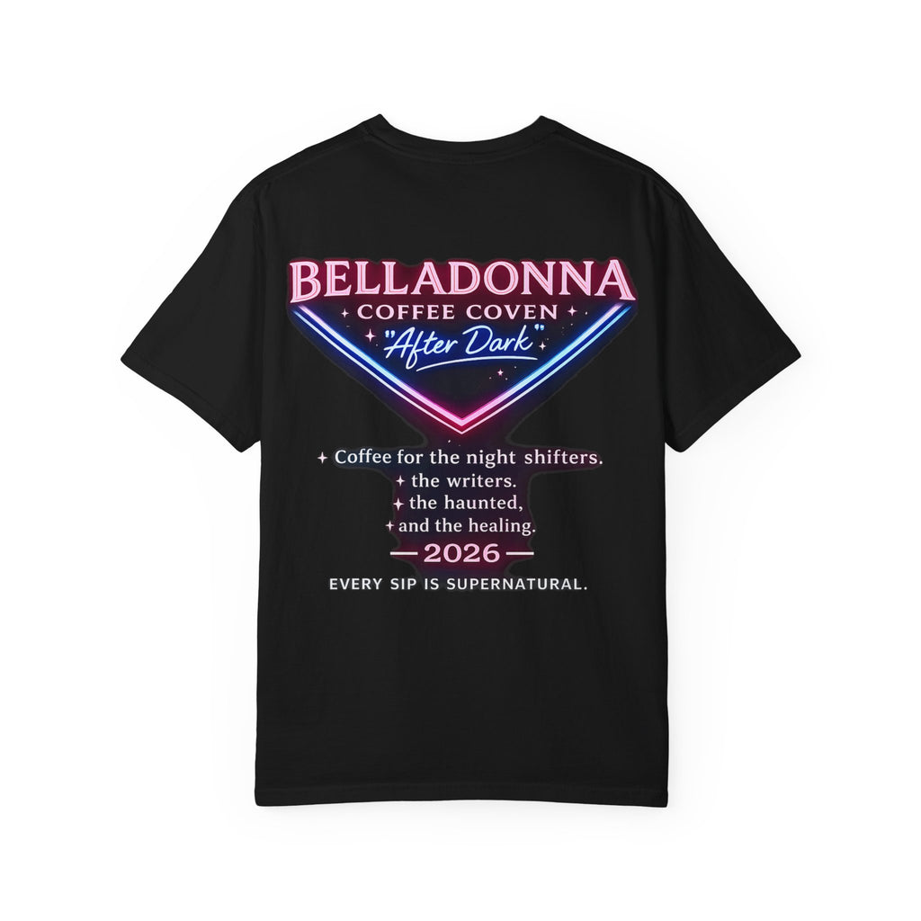 BellaDonna (BD) Coffee Coven "AFTER DARK" Unisex Garment-Dyed T-shirt
