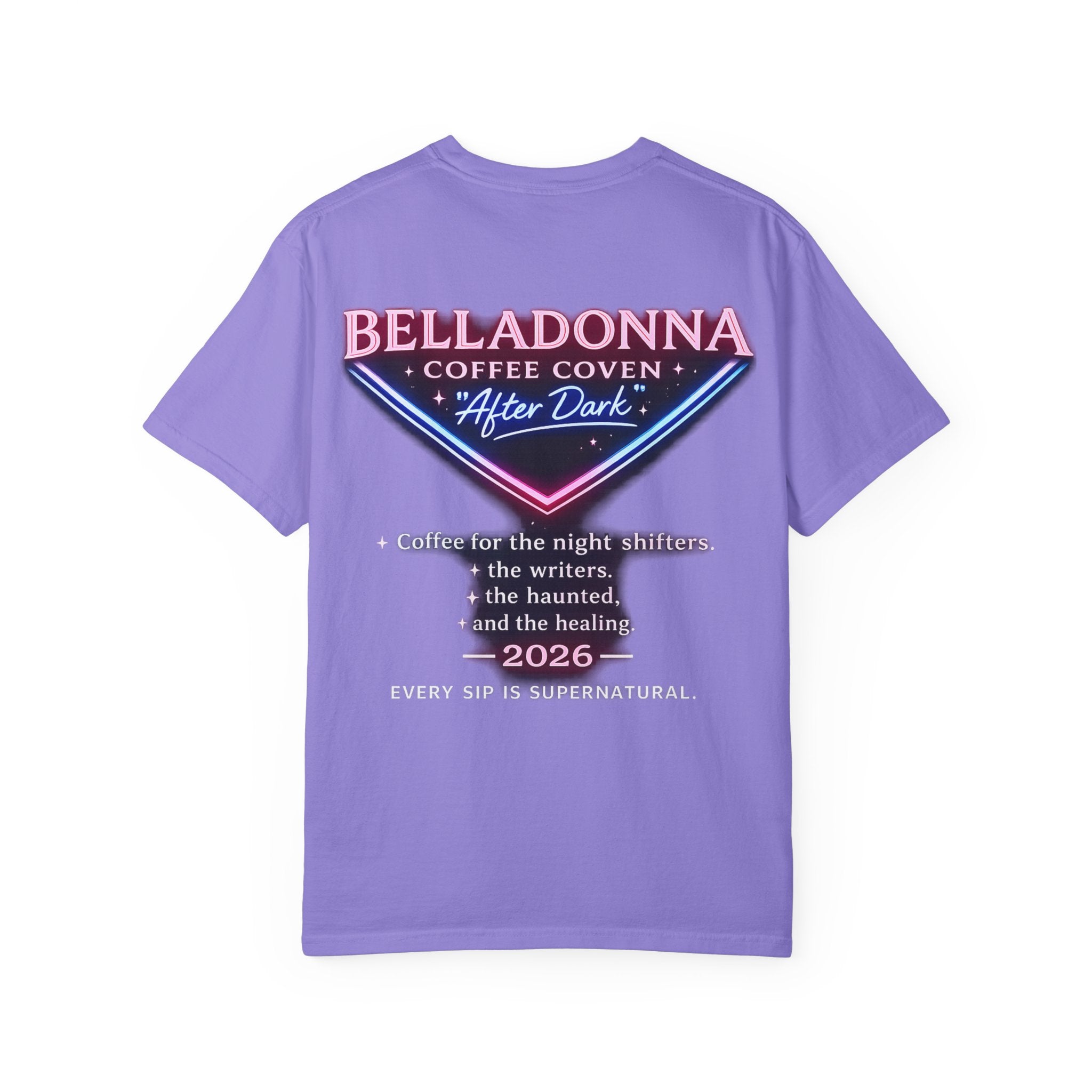 BellaDonna (BD) Coffee Coven "AFTER DARK" Unisex Garment-Dyed T-shirt