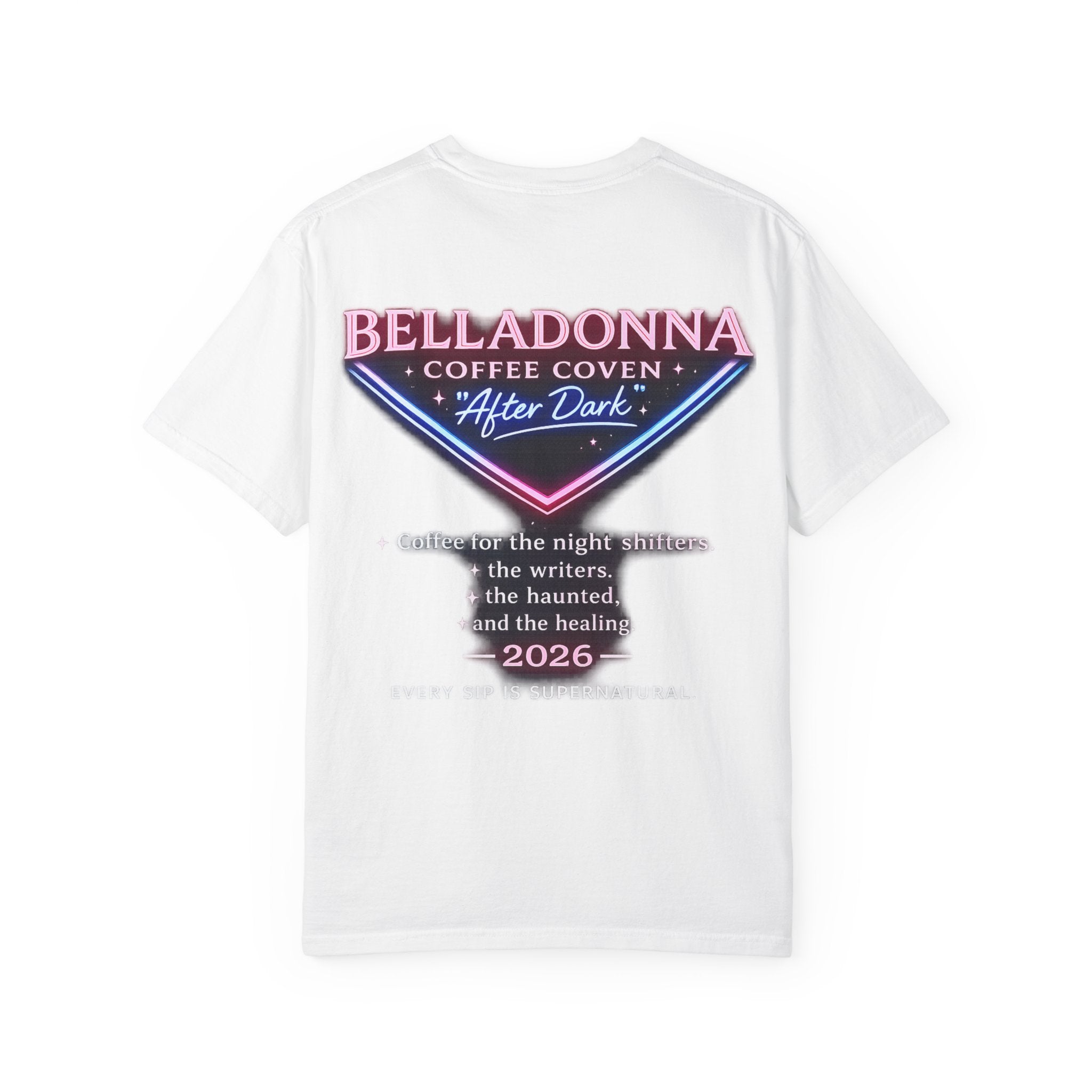 BellaDonna (BD) Coffee Coven "AFTER DARK" Unisex Garment-Dyed T-shirt